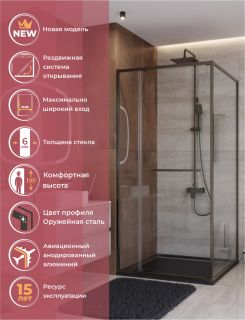 Душевой уголок CEZARES LUX-AH-FS-11-100/90-C-GM